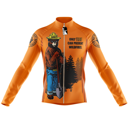 Retro Smokey Bear Long Sleeve Cycling Jersey