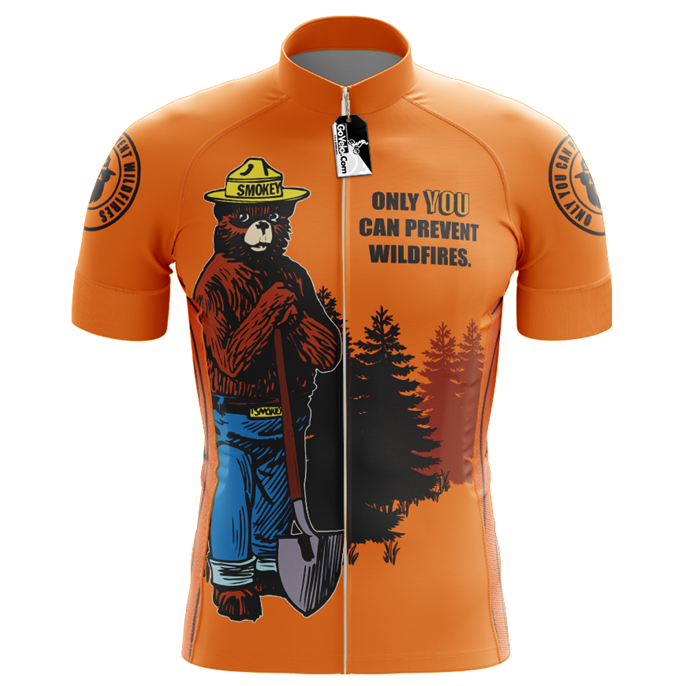 Retro Smokey Bear Prevent Wildfires Radtrikot Kurzarm