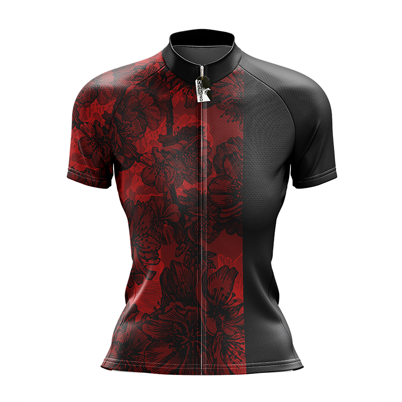 Flowers Short Sleeve Cycling Jersey
