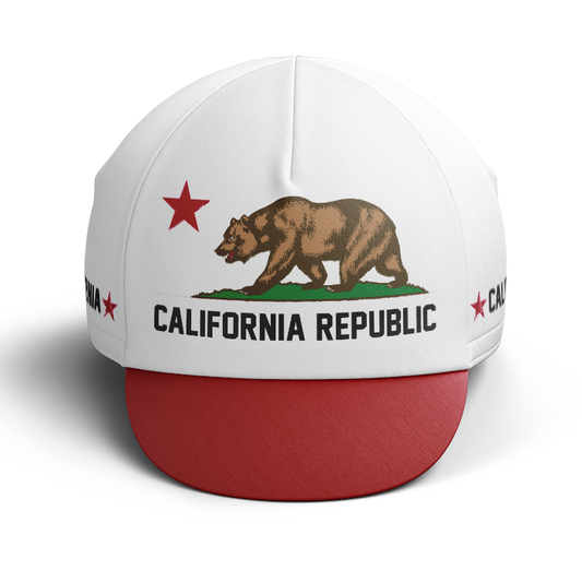 California Republic White Cycling Cap