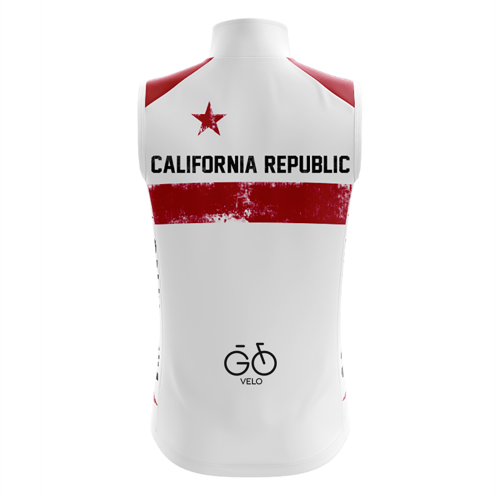 California Republic White Sleeveless Cycling Jersey