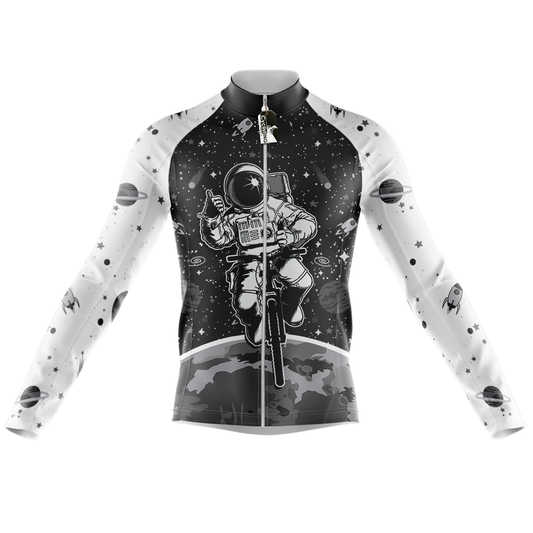 Space White Long Sleeve Cycling Jersey