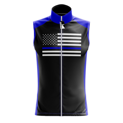 Blue American Sleeveless Cycling Jersey