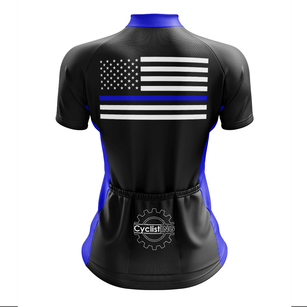 Blue American Flag Cycling Jersey