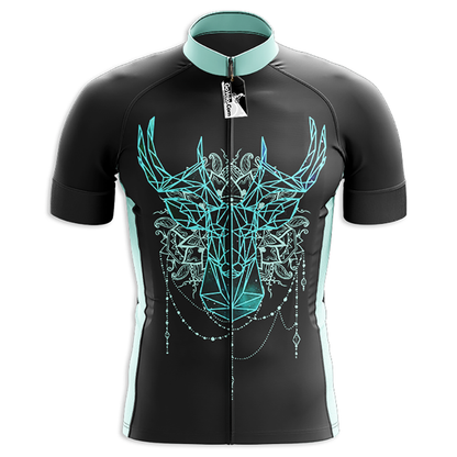 Geometric Deer Short Sleeve Cycling Jersey