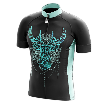 Geometric Deer Short Sleeve Cycling Jersey