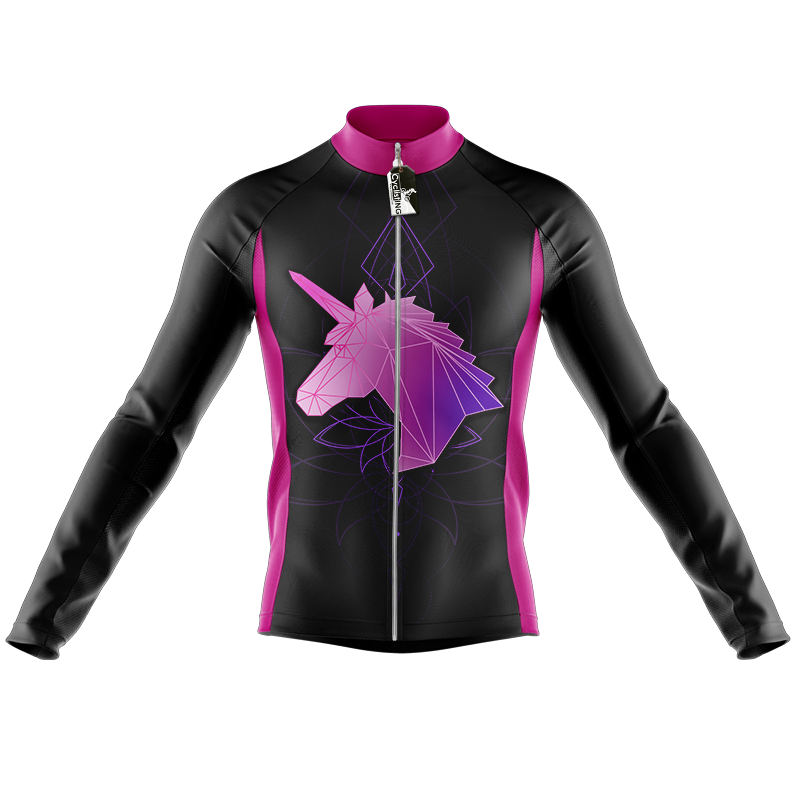 Geometric Unicorn Long Sleeve Cycling Jersey
