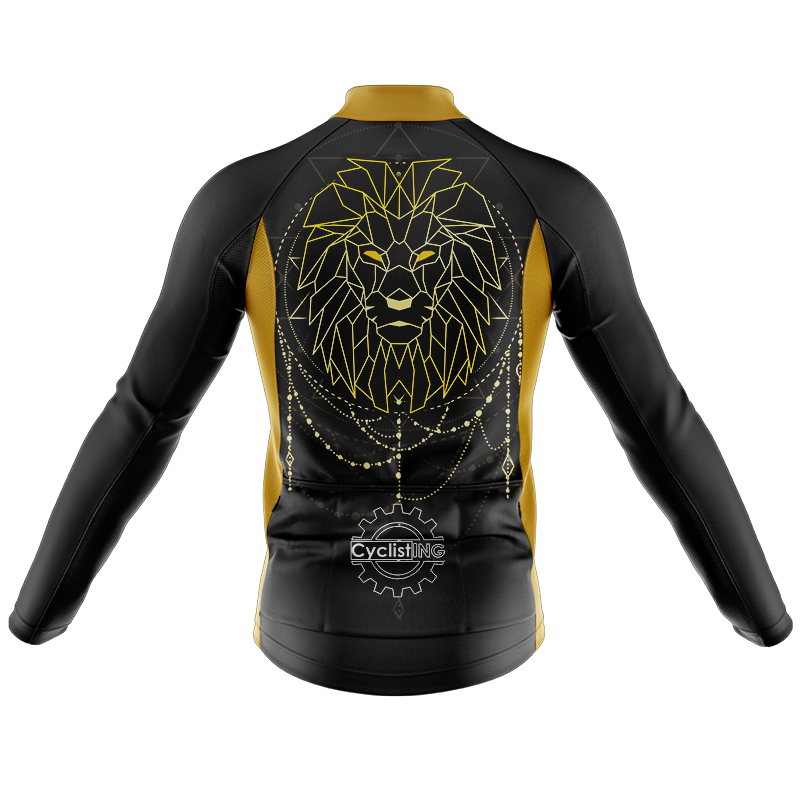Geometric Lion Long Sleeve Cycling Jersey