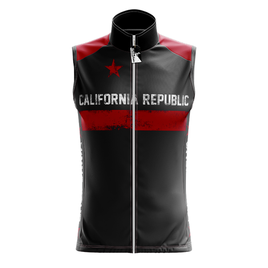 California Republic Black Sleeveless Cycling Jersey