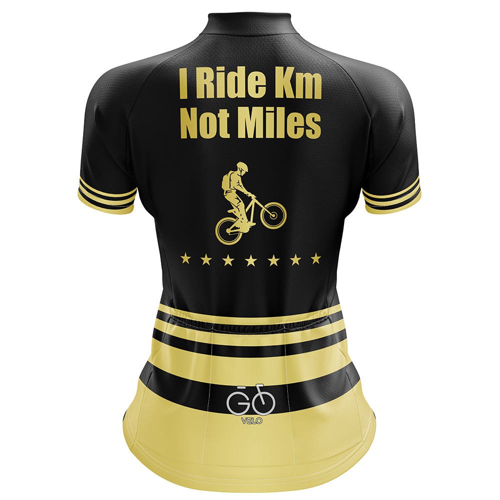 I Ride Km Not Miles Cycling Jersey Short Sleeve
