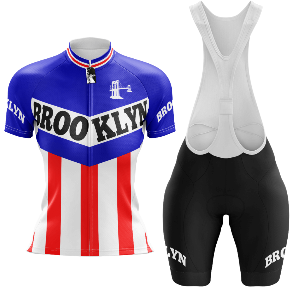 Retro Brooklyn Blue Cycling Kit with Free Cap