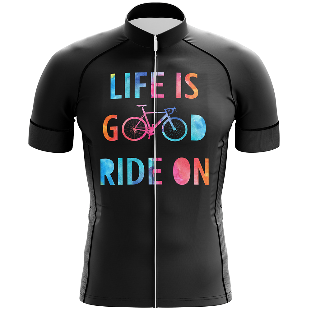Life is Good Ride On Kurzarm-Radtrikot