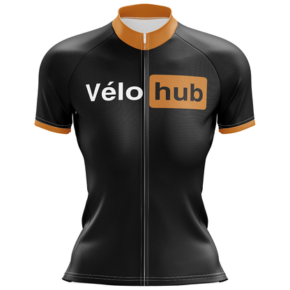VéloHub - Black Cycling Jersey Short Sleeve
